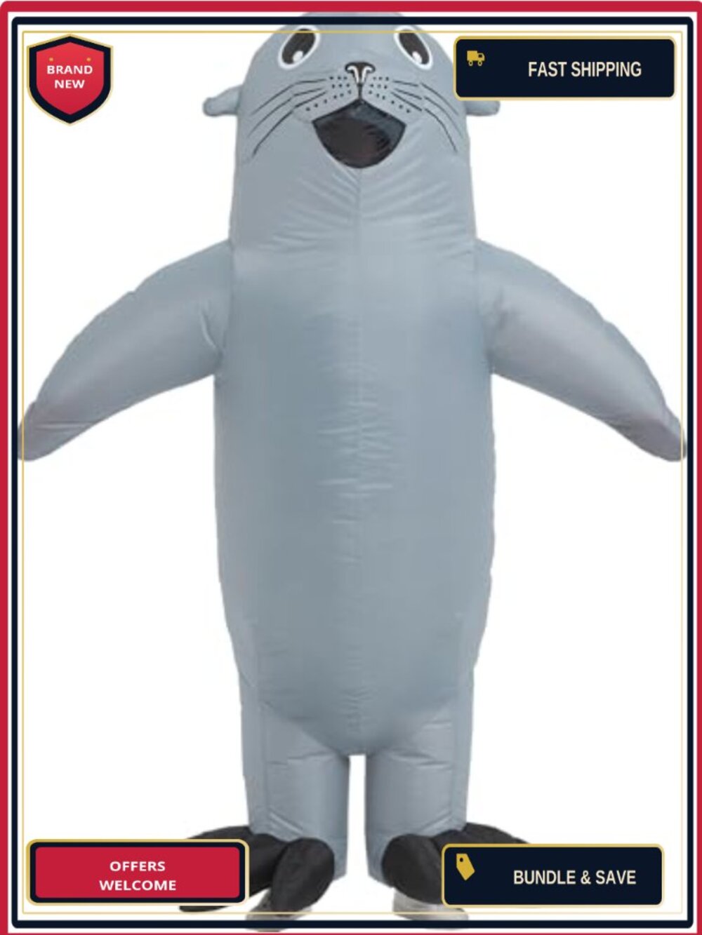 Inflatable Sea Lion Costume Adult Blow Up Full Body Seal Suit Halloween
